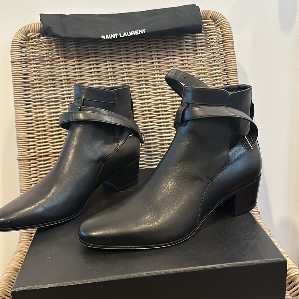 NIB Saint Laurent Blake Jodhpur Strap Ankle Boots - Picture 4 of 15